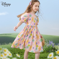 Disney 迪士尼 女童连衣裙儿童裙子薄款夏装新款全棉公主裙碎花裙洋气童装