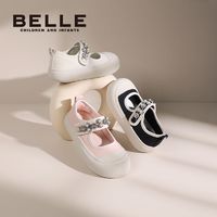 百亿补贴：BeLLE 百丽 女童帆布鞋软底时尚韩版休闲百搭玛丽珍大头鞋
