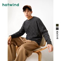 百亿补贴：hotwind 热风 冬季新款男士经典格子时尚针织衫宽松舒适长袖毛衣套头