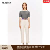 诗篇（PSALTER）专选2024夏撞色圆领天丝莱赛尔绞花肌理毛针织衫 灰色 40