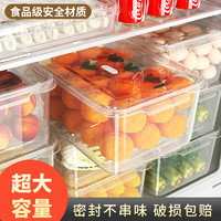 Helenerolles 冰箱收纳盒食品级鸡蛋饺子盒透明冷冻专用储物密封盒厨房整理神器（软盖密封透明色-两件套?单个5500ML?）