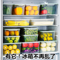 Helenerolles 带盖冰箱收纳盒鸡蛋盒食品冷冻盒厨房收纳保鲜塑料透明盒子储物盒