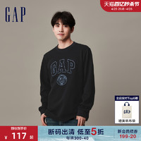 Gap 盖璞 男装春秋3D立体LOGO宽松长袖T恤休闲上衣841259