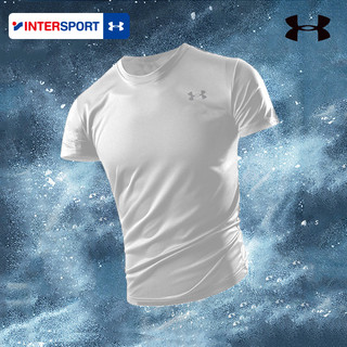 安德玛 短袖t恤男款夏季白色运动速干衣男士跑步健身训练服体恤男