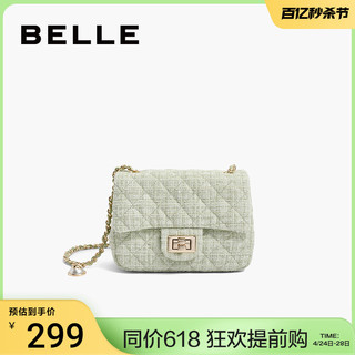 BeLLE 百丽 包包女士2024新款粗花呢时尚单肩包通勤斜挎包小方包X6717BX3