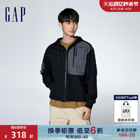 Gap 盖璞 男女装2024春季新款撞色多口袋连帽外套情侣工装上衣876986