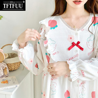 TFTFUU棉月子服夏季薄产后哺乳睡衣春秋5月份产妇喂奶休闲家居 HYS2509# L