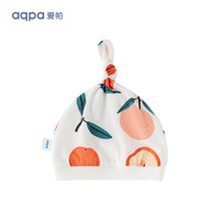 aqpa新生儿夏季帽子婴儿纯棉柔软防风帽男女宝宝春秋辫子帽 苹苹安安 0-3个月(适用头围34-37cm)