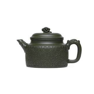 百福德钟 宜兴手工紫砂壶 原矿绿泥 家用泡茶壶茶具礼品310毫升