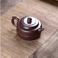 宜兴紫砂壶 原矿紫朱泥手工制作 莲瓣茶壶中式功夫茶具礼品180cc