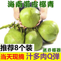 佳宝臣 VEYBOUSON 海南椰青带皮青椰子 8个装送开椰器吸管