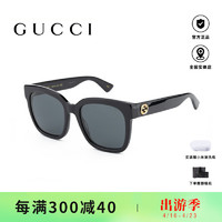 古驰（GUCCI）墨镜女时尚织带镜腿大框方形开车太阳镜男GG0034SN GG0034SN-001