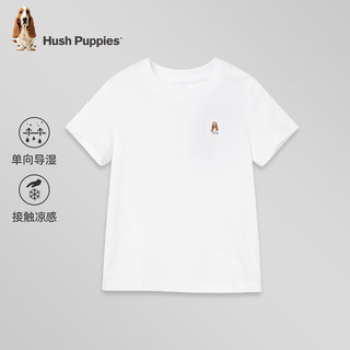 暇步士（Hush Puppies）童装儿童2024春夏男女童款短袖百搭凉感舒适 冰晶蓝 160cm