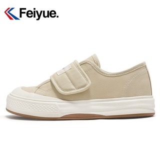 百亿补贴：Feiyue. 飞跃 Feiyue/飞跃酒红色帆布鞋女2024夏款魔术贴百搭潮流休闲鞋963