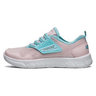 SKECHERS 斯凯奇 童鞋新款轻便透气运动鞋女童魔术贴休闲鞋子 82179L-PKAQ 粉红色/浅绿色 30码190mm