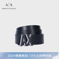 阿玛尼 EMPORIO ARMANIARMANI EXCHANGE24春夏AX男士徽标带头时尚板扣腰带 69736藏青色 100