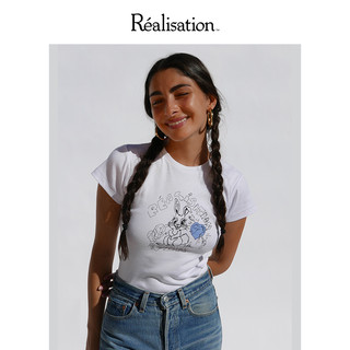 Réalisation RealisationParT恤兔子印花The Bunny Tee in Blue Heart