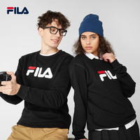 FILA 斐乐 卫衣男女装情侣多彩运动针织套头衫圆领上衣欧版 亮白色 XL