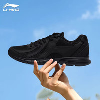 LI-NING 李宁 男鞋运动鞋2024春夏季新款黑色网面透气减震休闲男士跑步鞋子