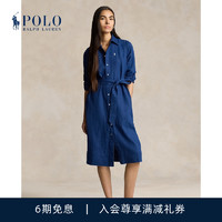 RALPH LAUREN 女装 24年夏配腰带亚麻连衣裙RL25505