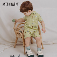 Milkbarn2024婴儿连体衣宝宝夏季衣服婴幼儿纯棉哈衣短袖爬服 盛夏冲浪 73cm(6-12m)