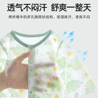 贝肽斯婴儿衣服夏季宝宝连体衣短袖薄款透气新生儿爬服春秋款睡衣 远航之旅 90cm