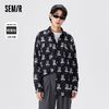 Semir 森马 长袖衬衫男oversize时尚港风满印涂鸦平整抗皱外穿花衬衫