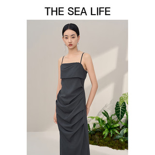 THE SEA LIFE 欧海一生 时尚吊带裙2024夏设计感显瘦优雅16013 苜蓿灰 S