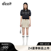 DZZIT地素短裤早春压褶工艺裙裤设计学院风女 浅卡其色 XS