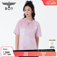 BOY LONDON春夏24T恤裂纹满印肌理感立体印花胶印短袖N01055 粉色 M