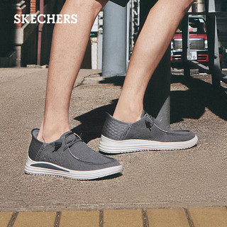 斯凯奇（Skechers）闪穿鞋Silp ins一脚蹬男士休闲鞋商务通勤帆布鞋210833 炭灰色/CHAR 42.5