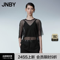JNBY24夏T恤宽松圆领短袖5O4110750 001/本黑 XS