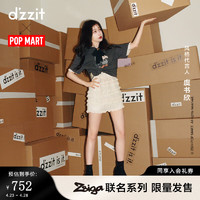 DZZIT【情绪T】地素短袖T恤2024夏季泡泡玛特印花小上衣女 黑色 XS