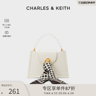 CHARLES & KEITH CHARLES&KEITH春夏女包CK2-80701226丝巾饰珍珠手提单肩斜挎包女