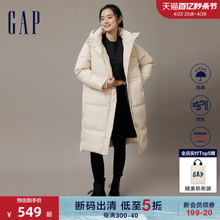 Gap 盖璞 女装秋季2023LOGO收腰发热保暖风衣式羽绒服720909外套