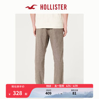 HOLLISTER2024春季修身直筒亚麻混纺松紧腰裤装 男 357361-1 棕色 S (175/76A)