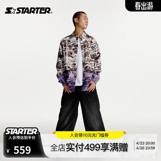 STARTER 牛仔长裤男女款24年春现代街头黑色毛边阔腿休闲裤 黑色 M 170/88A