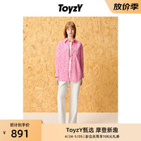 XII BASKET/ToyzY24夏趣味涂鸦粉色细条纹衬衫 粉红 36