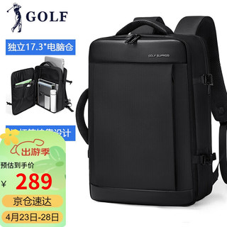 GOLF 高尔夫 双肩包男士商务背包男多隔层17.3英寸电脑包可扩容出差旅行背包