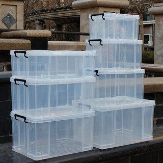 百居乐 KD 高透明收纳塑料箱家用储物箱整理箱特大号衣服箱子车载储藏箱加厚