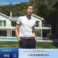 TOMMY HILFIGER【镶边袖口】24夏男纯棉平纹针织拼色袖口修身T恤32584 白色YBR L (：140-155斤)