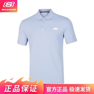 百亿补贴：SKECHERS 斯凯奇 休闲舒适夏季男式休闲POLO衫舒适针织短袖衫上衣P122M053