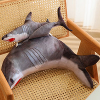 菲菲熊鱼腰靠办公室久坐靠垫居家沙发客厅创意靠枕汽车靠背 鲨鱼 60*40cm 0.75kg
