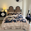                                                                                 黛琳贝尔法式浪漫复古公主风水洗棉床上四件套高级感双层花边被套床单床品 莫奈庄园 1.5m床单款四件套-被套200*230cm