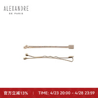 ALEXANDRE DE PARIS 亚历山大 CLASSIC HAIR PIN边夹发饰头饰 NPG-50466 D金色