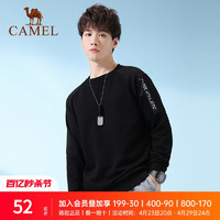 CAMEL 骆驼 男装运动卫衣男款休闲宽松长袖T恤圆领套头衫长袖运动T恤上衣