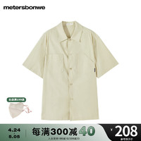 美特斯邦威衬衫男2024夏季玩具总动员系列纯棉宽松短袖衫上衣 浅米色组 160/XS