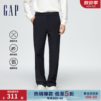 Gap 盖璞 男装春季2024百搭基础款高弹轻松裤修身直筒休闲裤887954 炭黑色 31亚洲尺码