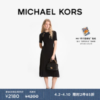 MICHAEL KORS迈克高仕 女士纽扣饰圆领针织连衣裙 黑色 001 M