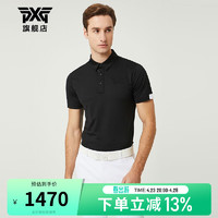 PXG 高尔夫男士上衣 舒适透气运动T恤23新款golf短袖POLO衫韩国进口 PHMPM221521 黑色 M